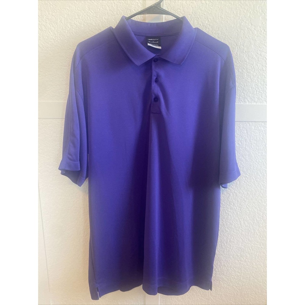 Nike Shirt Mens XL Purple Dri Fit Golf Polo